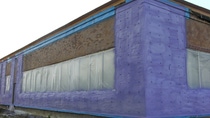 WALLTITE sprayfoam installed on exterior of school wall