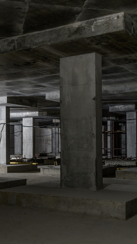 Image of a commercial building basement under construction Image of a commercial building basement under construction