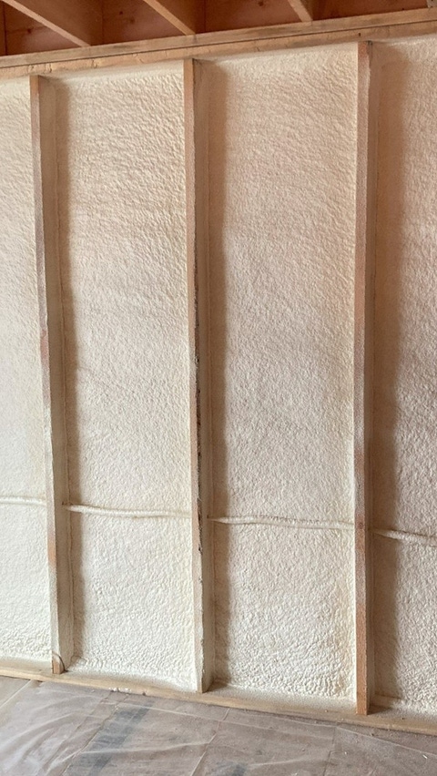 BASF Closed-cell Spray Polyurethane Foam installed into a wall