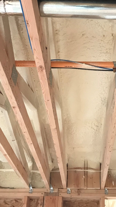 BASF Closed-cell Spray Polyurethane Foam applied in cieling 
