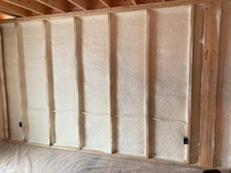 BASF Closed-cell Spray Polyurethane Foam installed into a wall BASF Closed-cell Spray Polyurethane Foam installed into a wall