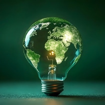 Image of a lightbulb that lloks like a globe Image of a lightbulb that lloks like a globe