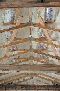 Image og ENERTITE Open-cell spray polyurethane foam in ceiling cavity Image og ENERTITE Open-cell spray polyurethane foam in ceiling cavity
